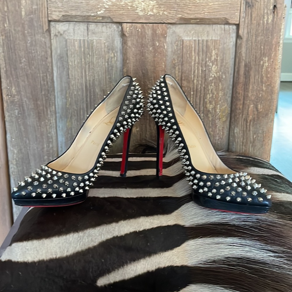 Christian Louboutin Black Spiked Heels - Picture 3 of 7